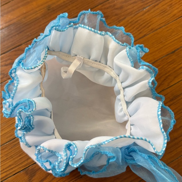 ✿ ⋆｡ Blue Ruffle Sheer Bonnet ⋆｡✿ - Picture 4 of 4